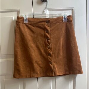 Button-Front Corduroy Skirt